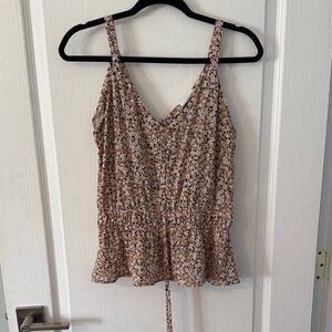 Floral Print Women's Top - Brown